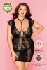 Нижнее платье и стринги Candy Girl Sasha черные, 2XL